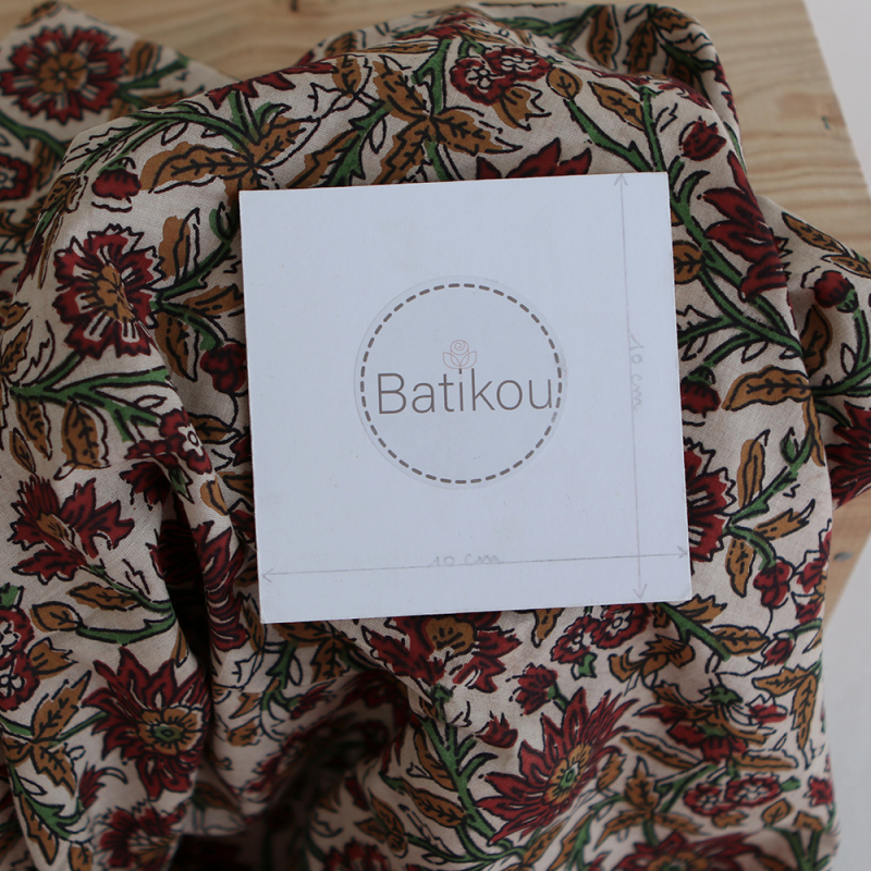 Mira - Tissu indien coton hand block traditionnel