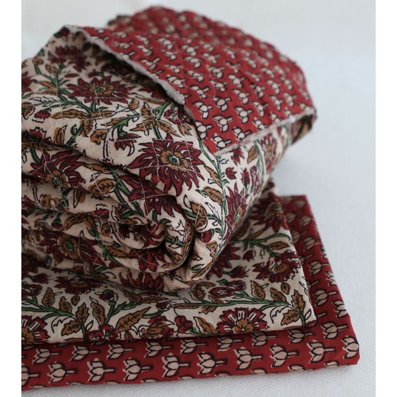 Mira - Tissu indien coton hand block traditionnel