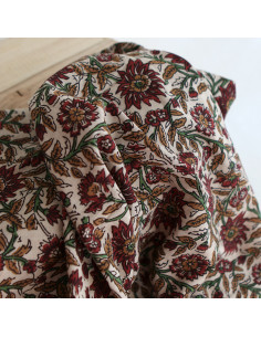 Mira - Tissu indien coton hand block traditionnel