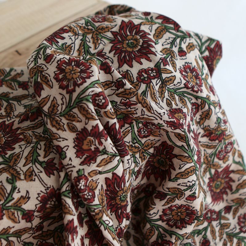 Mira - Tissu indien coton hand block traditionnel