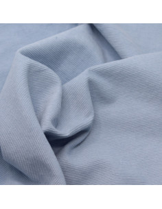 Velours milleraies coton organique coloris BLEU clair