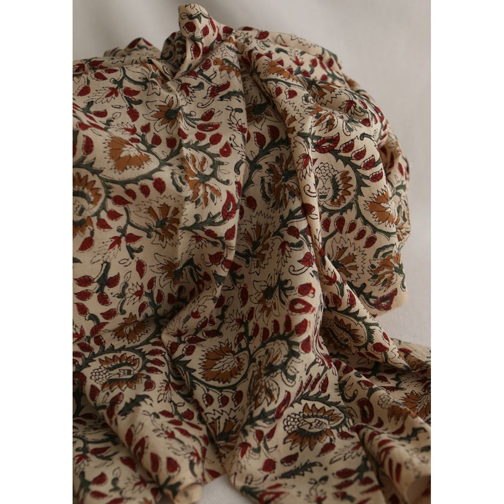 Nisha - Tissu indien coton hand block traditionnel