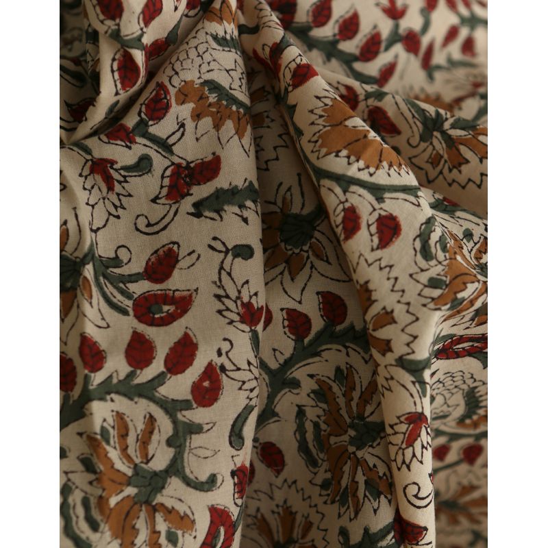 Nisha - Tissu indien coton hand block traditionnel