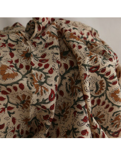 Nisha - Tissu indien coton hand block traditionnel