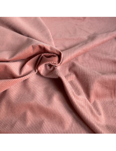Velours à côtes coton organique coloris argile rose  - 1
