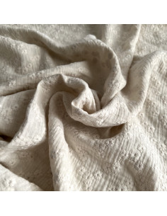 Double gaze de coton Esmée brodée coloris écru
