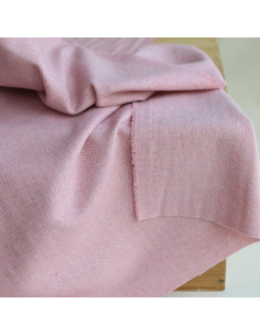 Tissu chevrons texturé coton / laine coloris Rose tendre