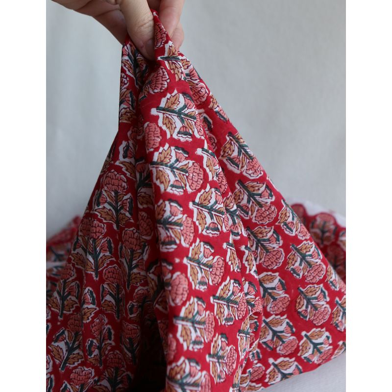 Chandra B - Tissu indien en coton imprimé main Hand Block Artisanal