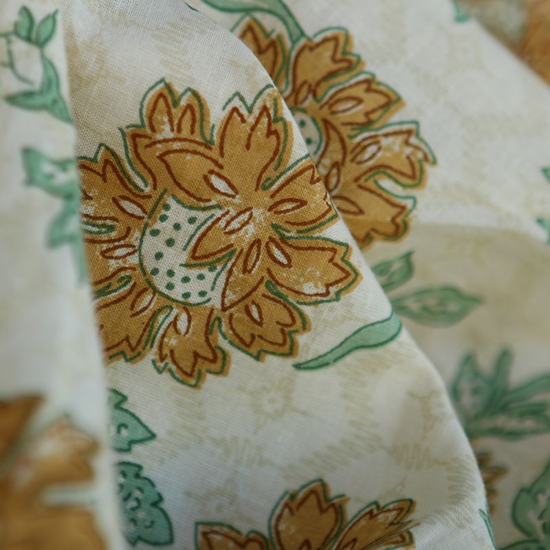 Jivan - Tissu indien coton hand block traditionnel