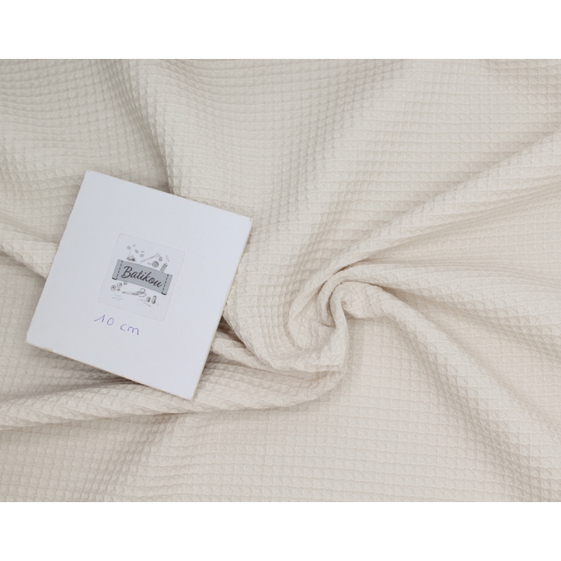 Coton BIO nid d'abeille coloris sable