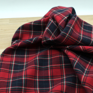 Tissu sergé de coton gratté organique imprimé tartan