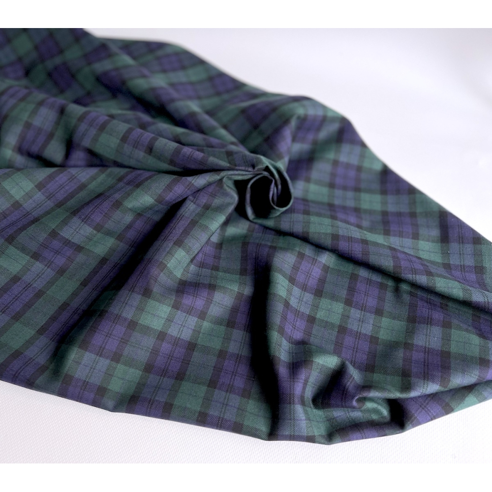 John - Tissu sergé de coton organique tartan Batikou - 5