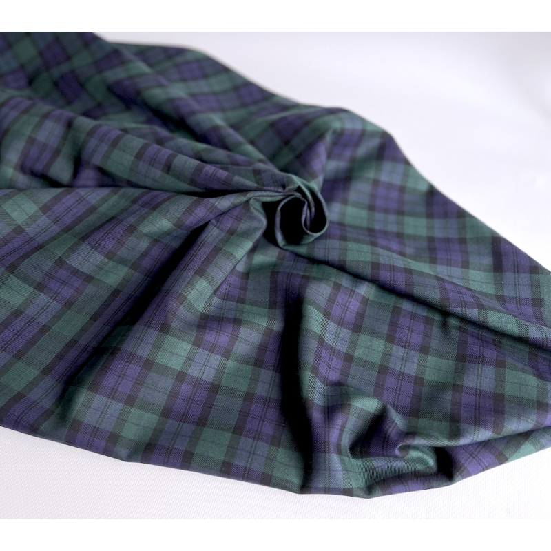 John - Tissu sergé de coton organique tartan Batikou - 5