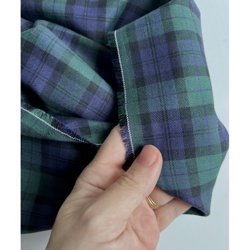 John - Tissu sergé de coton organique tartan Batikou - 7