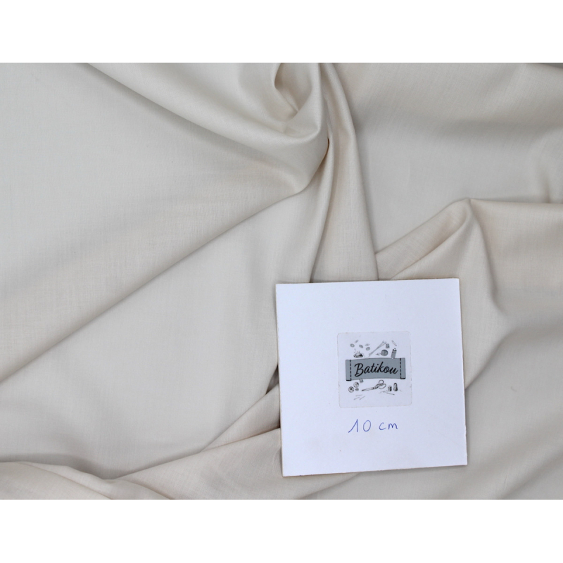 Voile de coton organique uni coloris crème Tissus issus de l'agriculture biologique  - 2