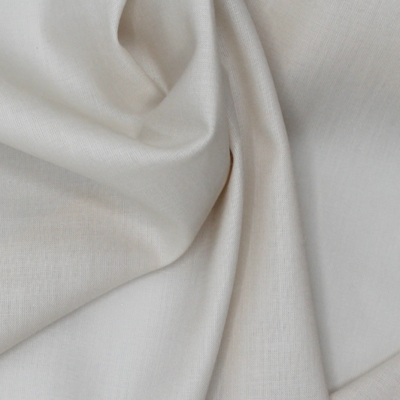 Voile de coton organique uni coloris crème Tissus issus de l'agriculture biologique  - 1
