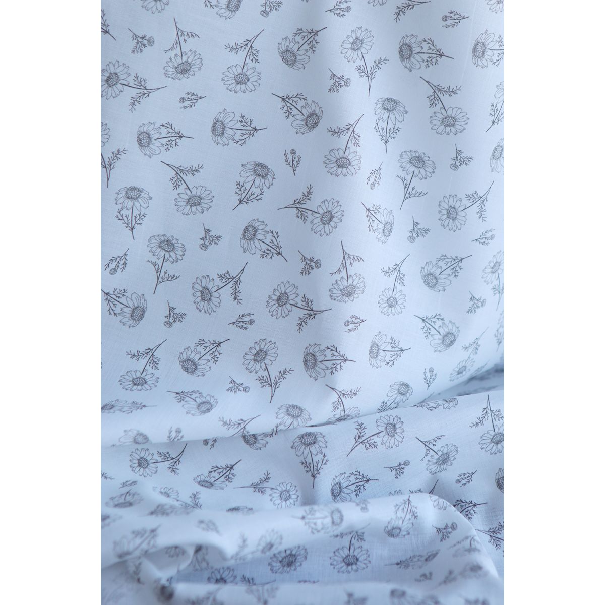 Maolia - Batiste de coton douce à imprimé tournesol anthracite