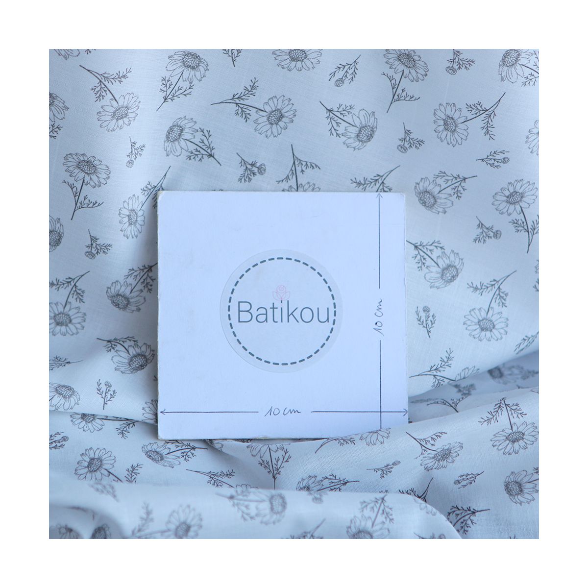 Maolia - Batiste de coton douce à imprimé tournesol anthracite