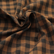 Coton vichy chiné noisette carreaux 10mm