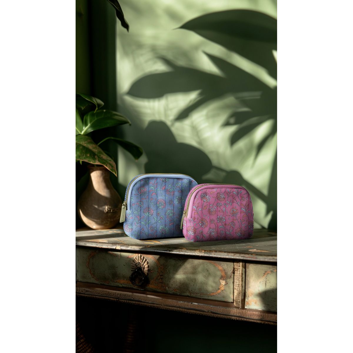 Maryse - Matelassé double gaze de coton fond rose