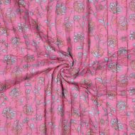 Maryse - Matelassé double gaze de coton fond rose