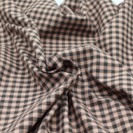 Coton vichy chiné vieux rose carreaux 5mm Coton vichy chiné vieux rose carreaux 5mm
