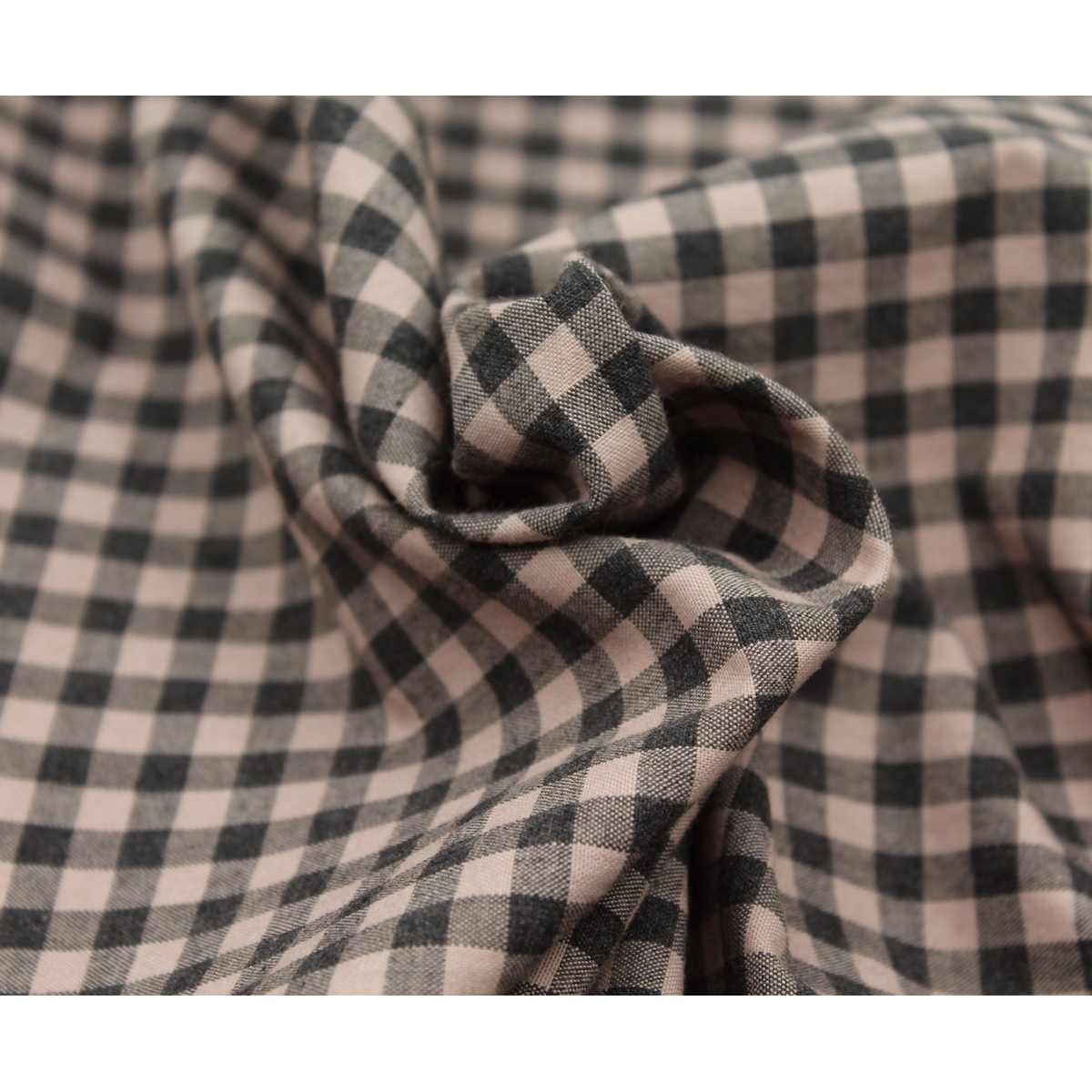 Coton vichy chiné vieux rose carreaux 5mm Coton vichy chiné vieux rose carreaux 5mm