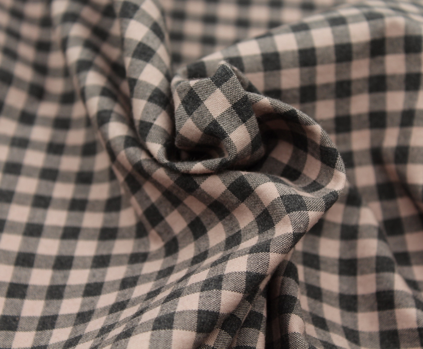 Coton vichy chiné vieux rose carreaux 5mm