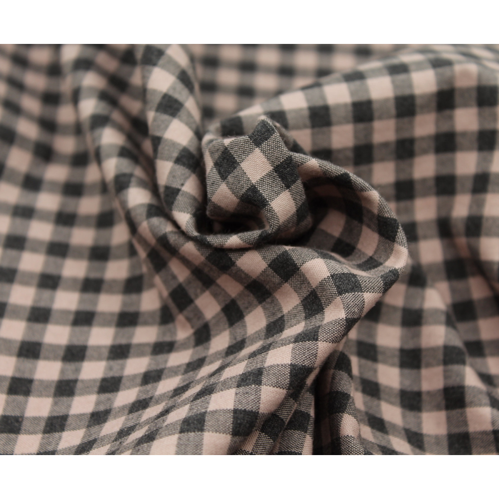 Coton vichy chiné vieux rose carreaux 5mm