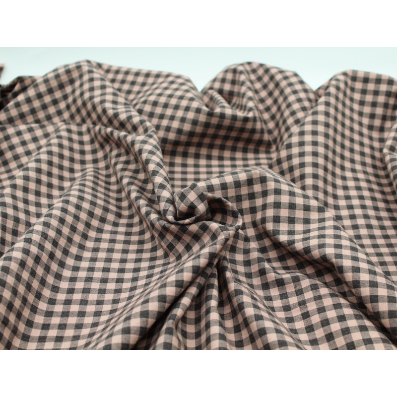 Coton vichy chiné vieux rose carreaux 5mm