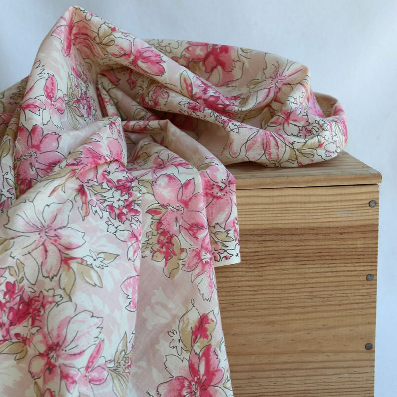 Indira - Tissu indien en coton imprimé main Hand Block