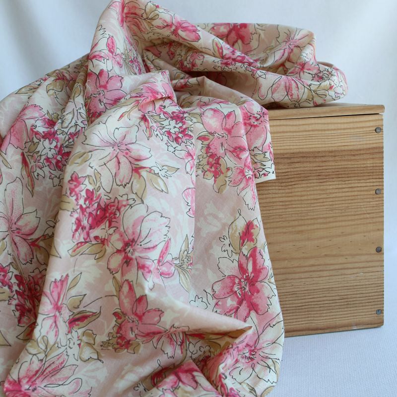 Indira - Tissu indien en coton imprimé main Hand Block