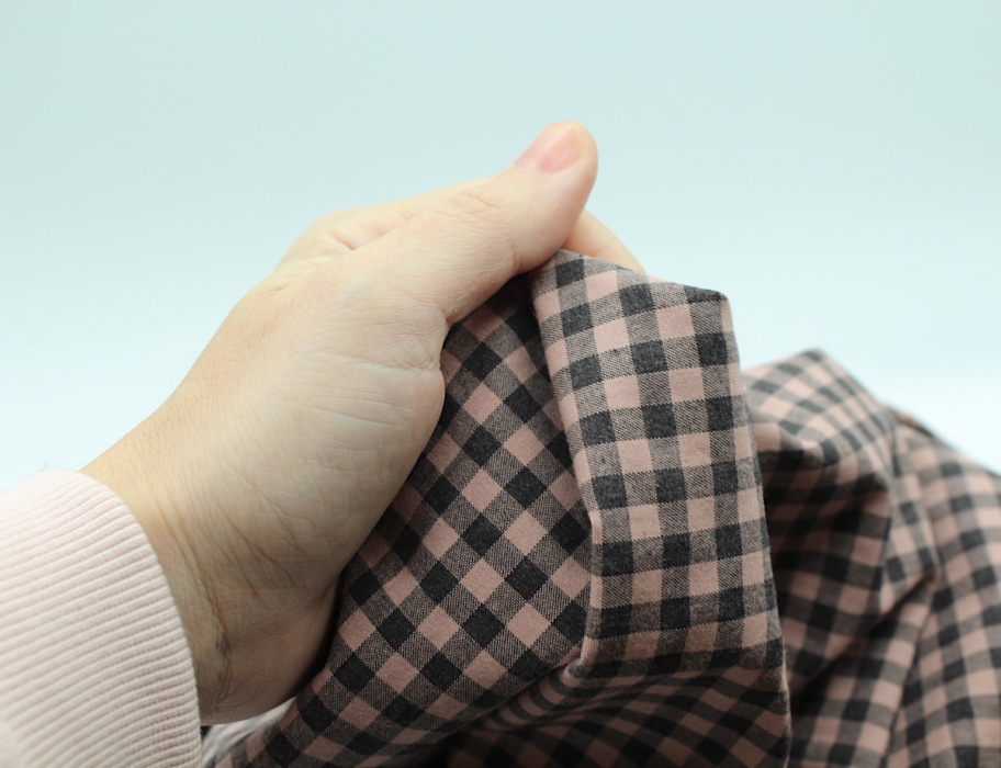 Coton vichy chiné vieux rose carreaux 5mm