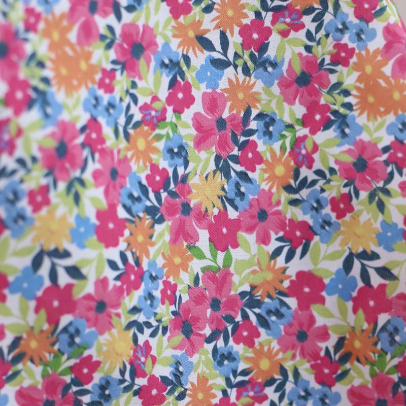 copy of Suzy - Batiste de coton douce à imprimé fleuri bleu