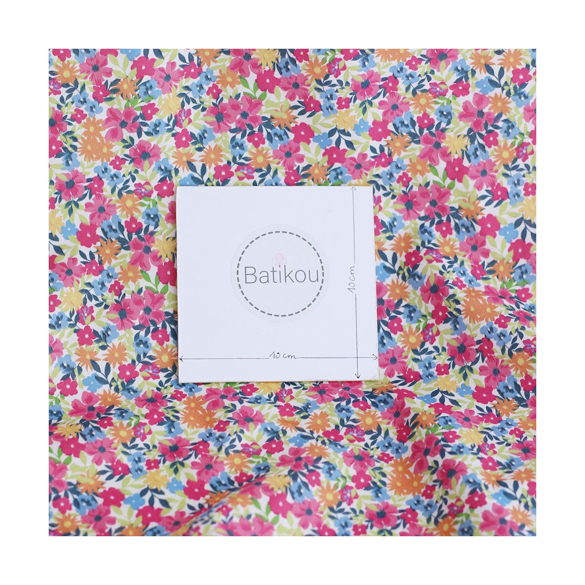 copy of Suzy - Batiste de coton douce à imprimé fleuri bleu