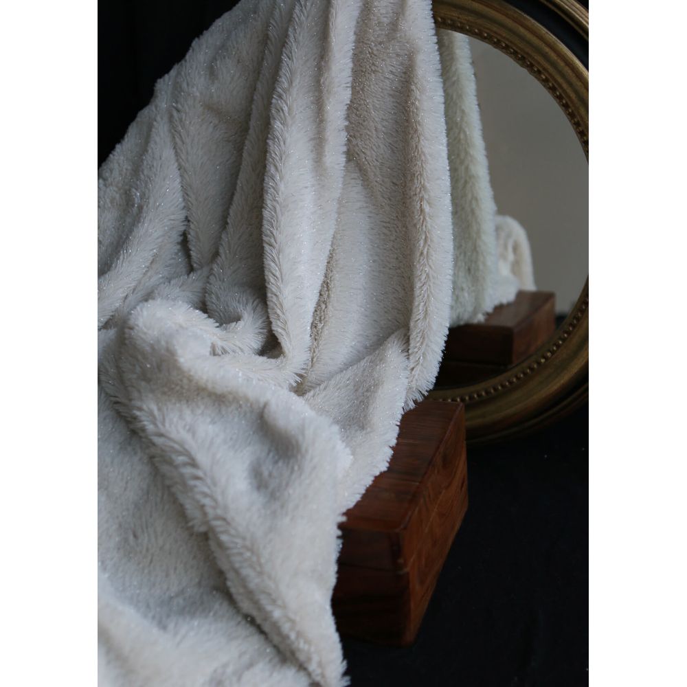 Meora - fausse fourrure / moumoute sherpa lurex écru