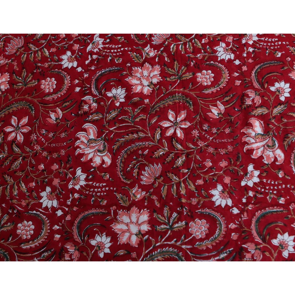 Chandra - Tissu indien en coton imprimé main Hand Block Artisanal