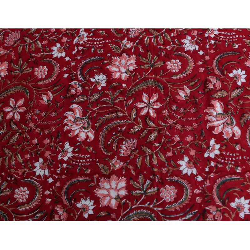 Chandra - Tissu indien en coton imprimé main Hand Block Artisanal