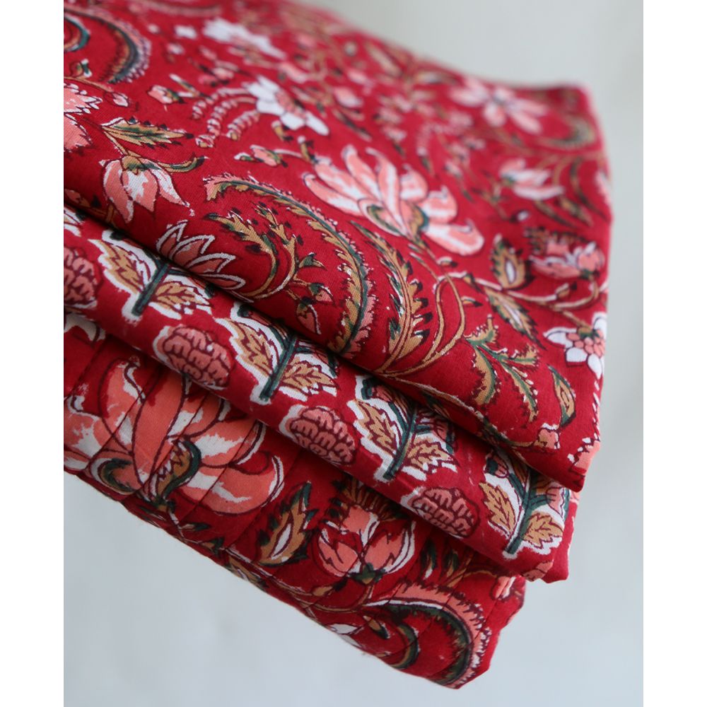 Chandra - Tissu indien en coton imprimé main Hand Block Artisanal