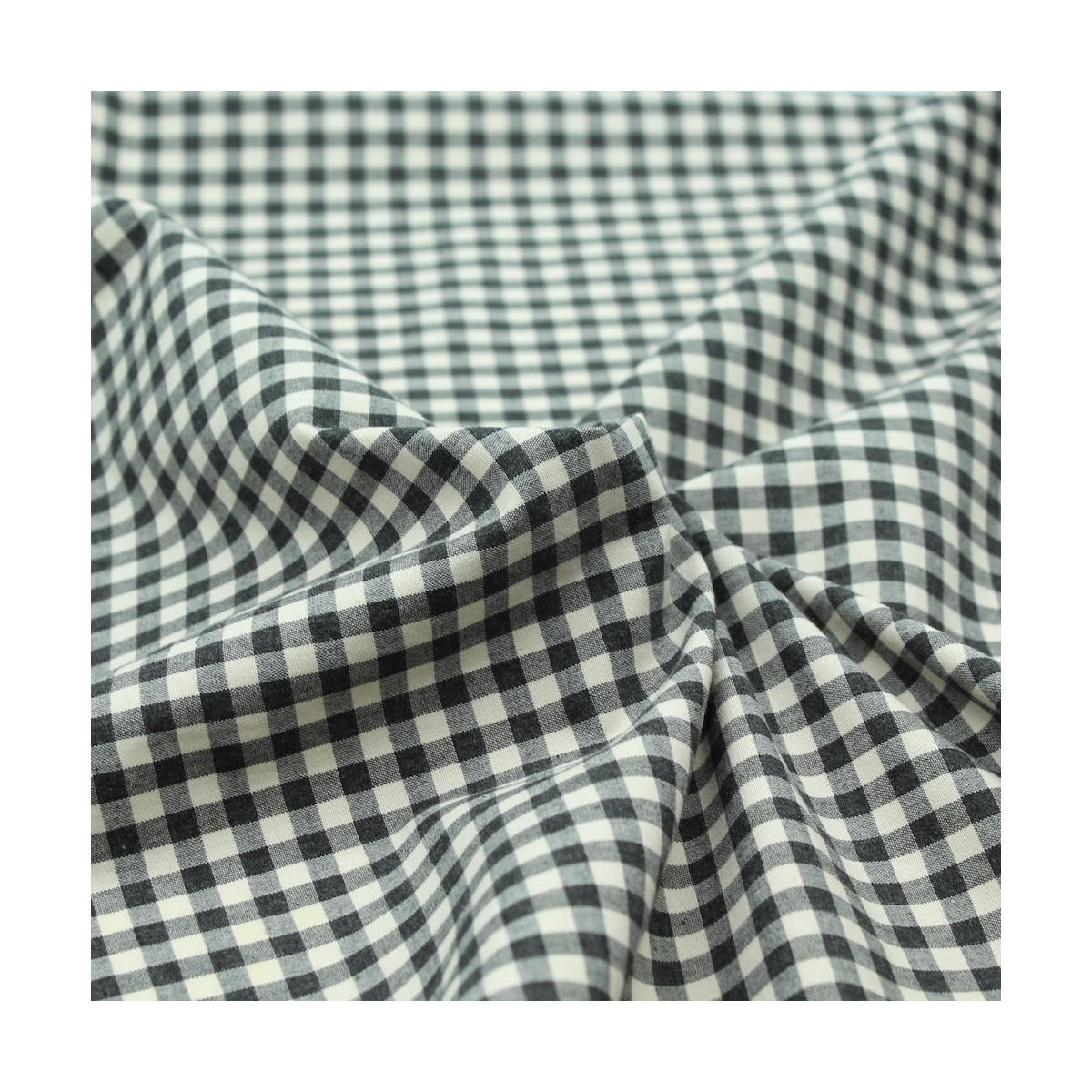 Coton vichy chiné écru carreaux 5mm Coton vichy chiné écru carreaux 5mm