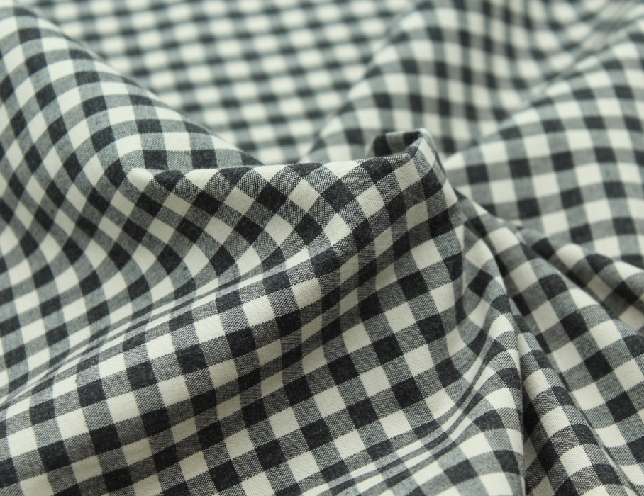 Coton vichy chiné écru carreaux 5mm