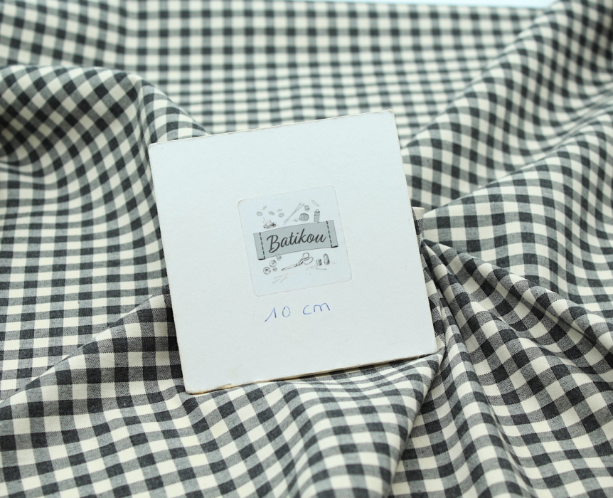 Coton vichy chiné écru carreaux 5mm