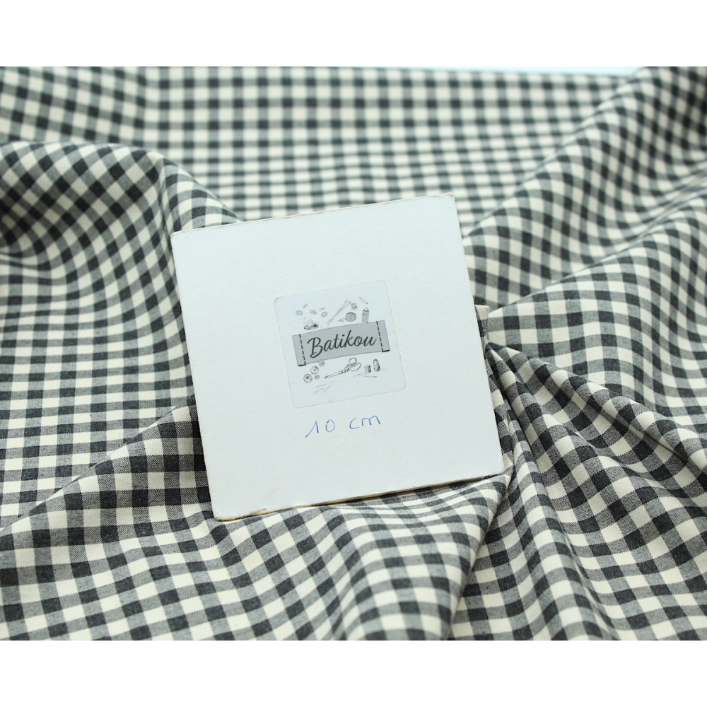 Coton vichy chiné écru carreaux 5mm