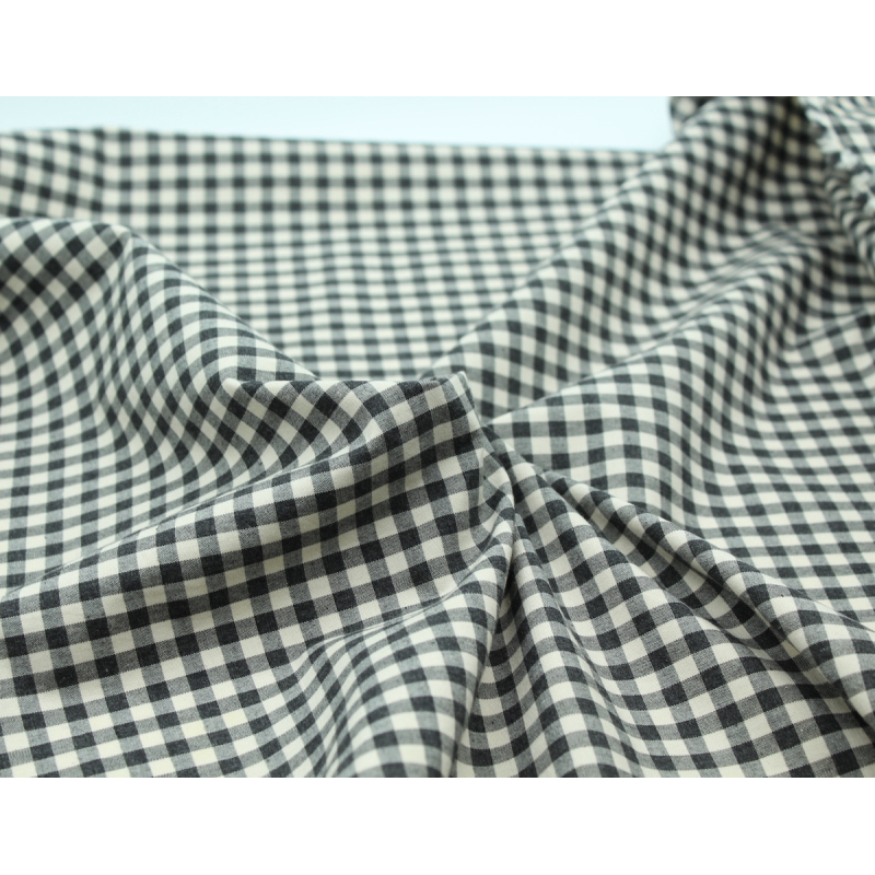 Coton vichy chiné écru carreaux 5mm