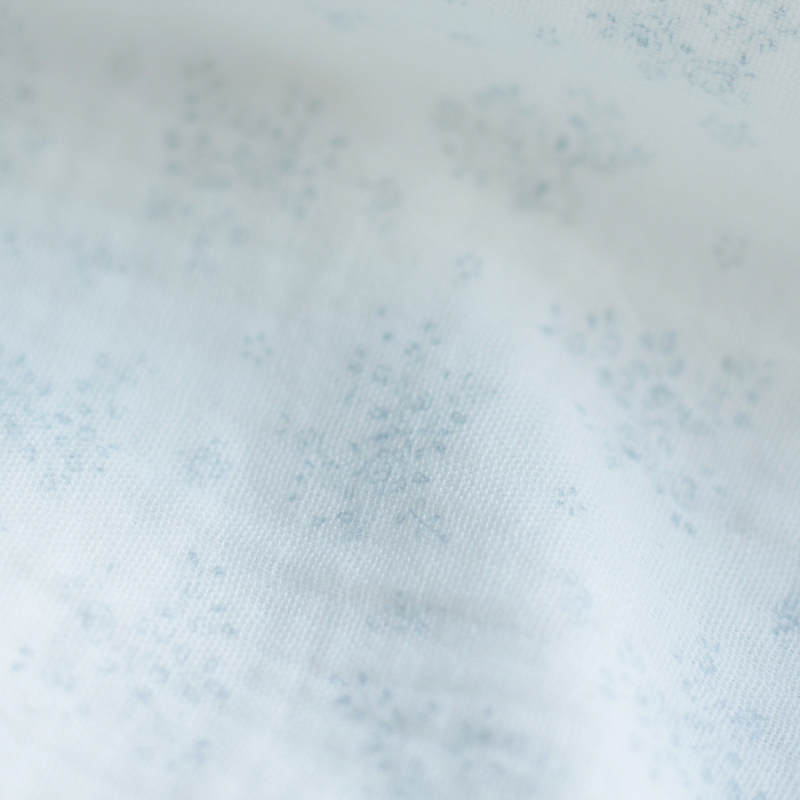 copy of Clémence - Double gaze de coton BIO blanc motif fleuri rose