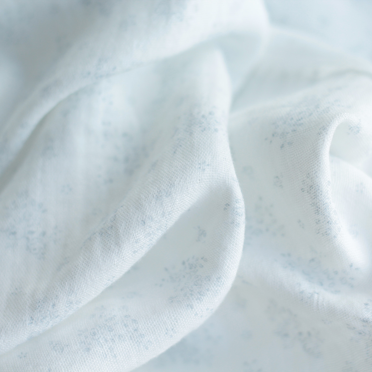 copy of Clémence - Double gaze de coton BIO blanc motif fleuri rose