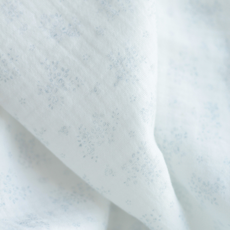 copy of Clémence - Double gaze de coton BIO blanc motif fleuri rose