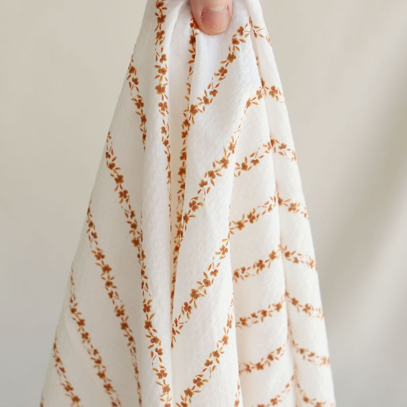 Alicia - Tissu coton texturé imprimé ambre