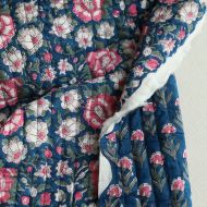 Neha - Tissu indien matelassé double face coton hand block largeur 100cm