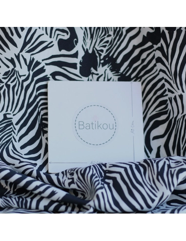 Zebra - Viscose imprimé fleuri graphique zèbres noir et blanc